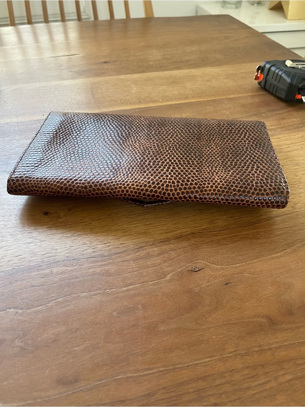 Smythson of the Bond Street snake Textured Leather Envelope travel Clutch wallet - Picture 14 of 16